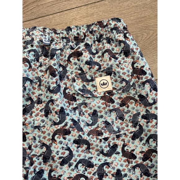 Peter Millar Shorts Large Swim Trunks Seaside Koi  Fish Drawstring Stretch Golf - Picture 7 of 7